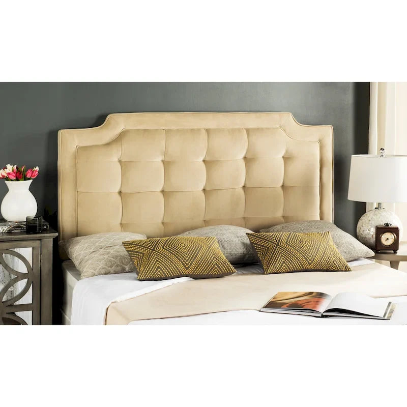 Taupe Upholstered Tufted Headboard (King)