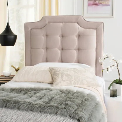 Taupe Upholstered Tufted Headboard (King)