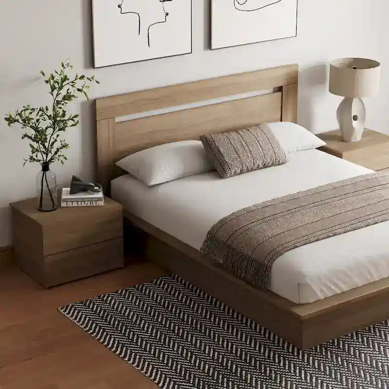  4-Piece Bedroom Set with Bed, Headboard, and 2 Nightstands