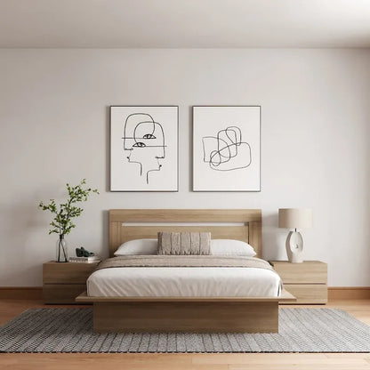 4-Piece Bedroom Set with Bed, Headboard, and 2 Nightstands