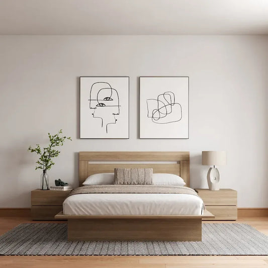 4-Piece Bedroom Set with Bed, Headboard, and 2 Nightstands