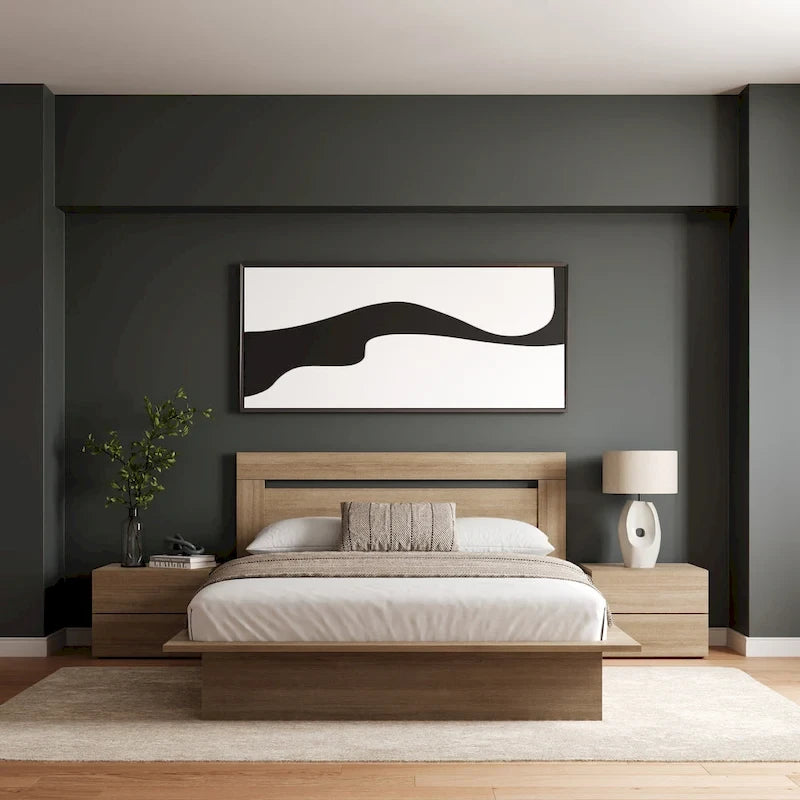4-Piece Bedroom Set with Bed, Headboard, and 2 Nightstands