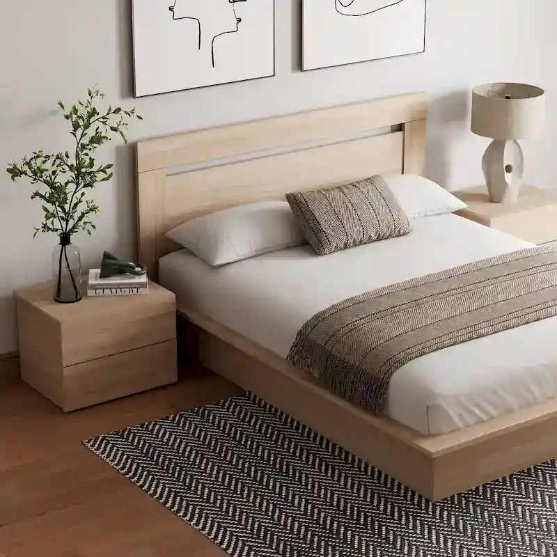 4-Piece Bedroom Set with Bed, Headboard, and 2 Nightstands