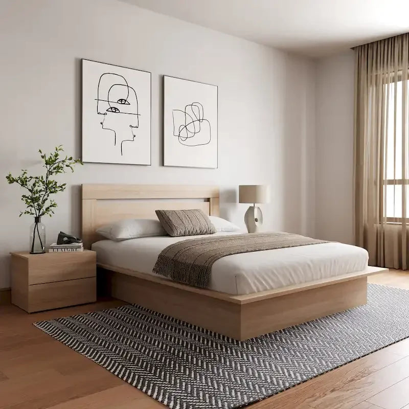 4-Piece Bedroom Set with Bed, Headboard, and 2 Nightstands