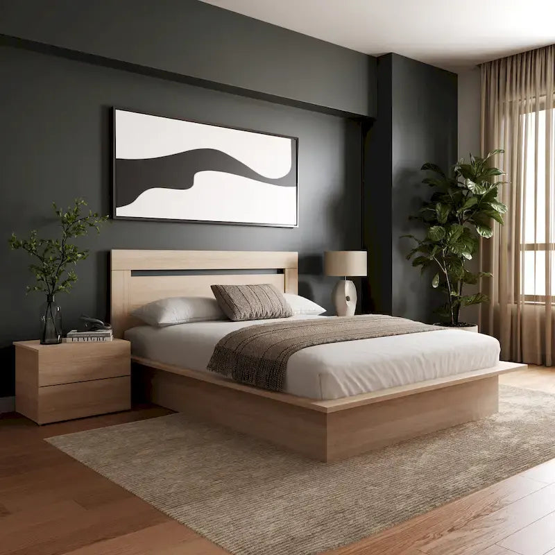 4-Piece Bedroom Set with Bed, Headboard, and 2 Nightstands