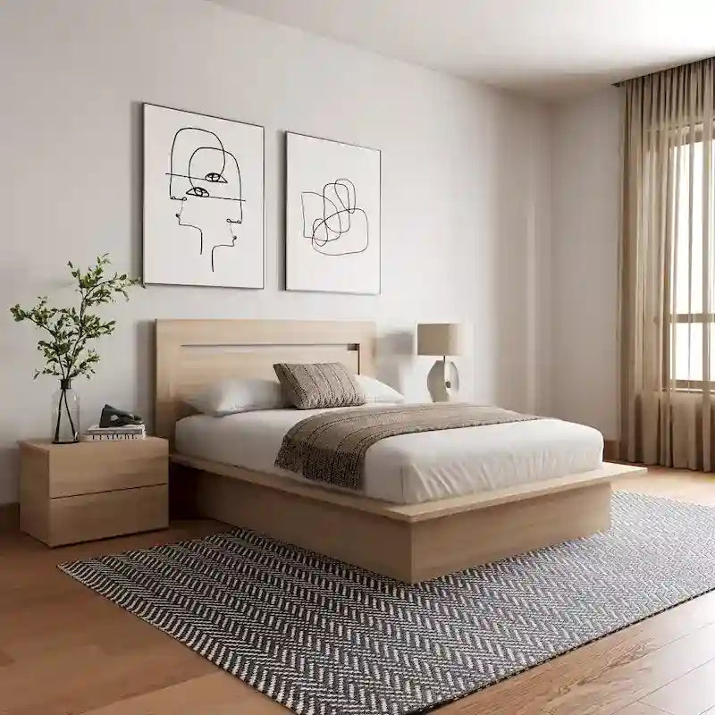 4-Piece Bedroom Set with Bed, Headboard, and 2 Nightstands