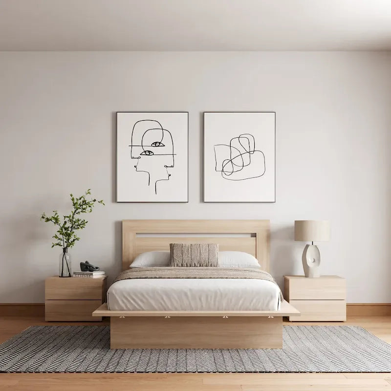 4-Piece Bedroom Set with Bed, Headboard, and 2 Nightstands