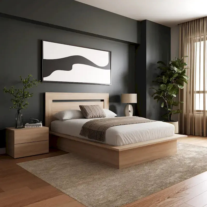4-Piece Bedroom Set with Bed, Headboard, and 2 Nightstands