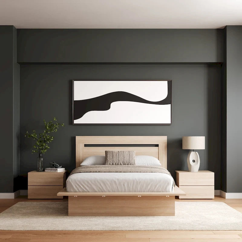 4-Piece Bedroom Set with Bed, Headboard, and 2 Nightstands