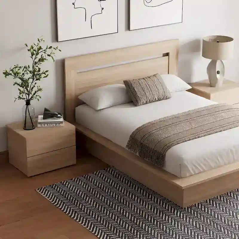 4-Piece Bedroom Set with Bed, Headboard, and 2 Nightstands