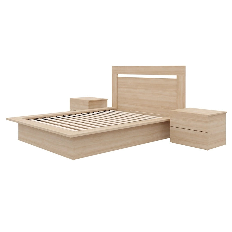 4-Piece Bedroom Set with Bed, Headboard, and 2 Nightstands