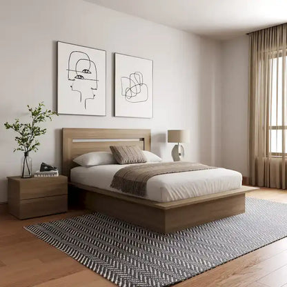 4-Piece Bedroom Set with Bed, Headboard, and 2 Nightstands