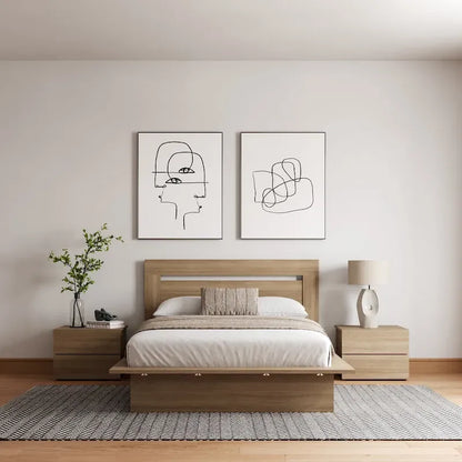 4-Piece Bedroom Set with Bed, Headboard, and 2 Nightstands