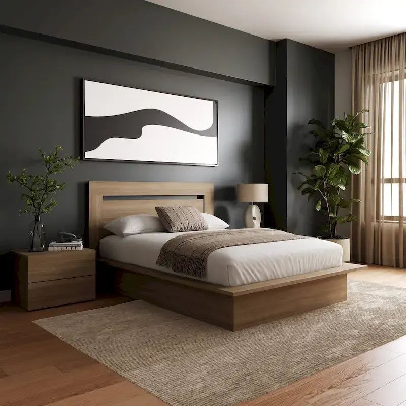 4-Piece Bedroom Set with Bed, Headboard, and 2 Nightstands