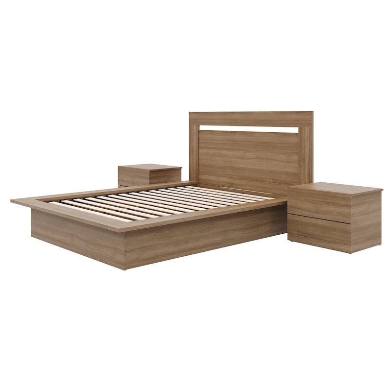 4-Piece Bedroom Set with Bed, Headboard, and 2 Nightstands