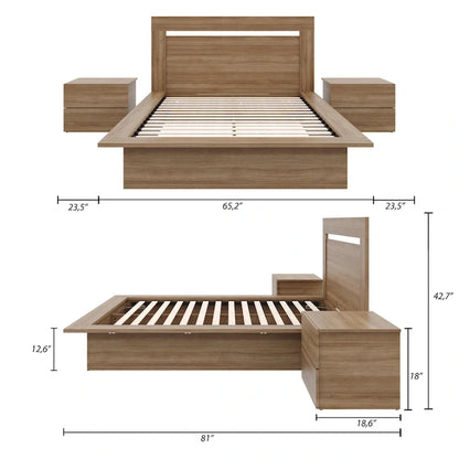 4-Piece Bedroom Set with Bed, Headboard, and 2 Nightstands