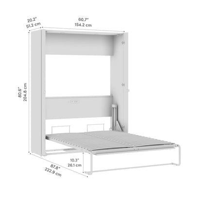 High-Gloss Murphy Bed with Storage and LED Lighting