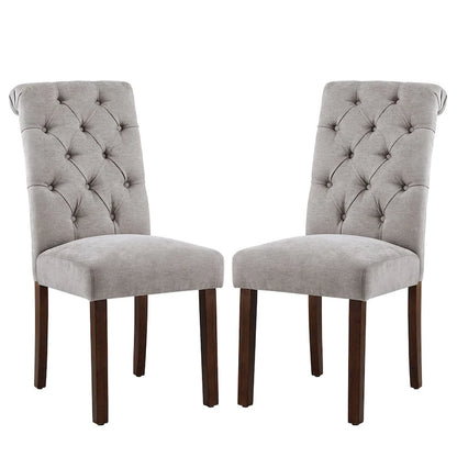 Tufted Parsons Dining Side Chairs ,Upholstered Fabric Dining Chairs Kitchen Chairs with Padded Seat(Set Of 2) - set of 2