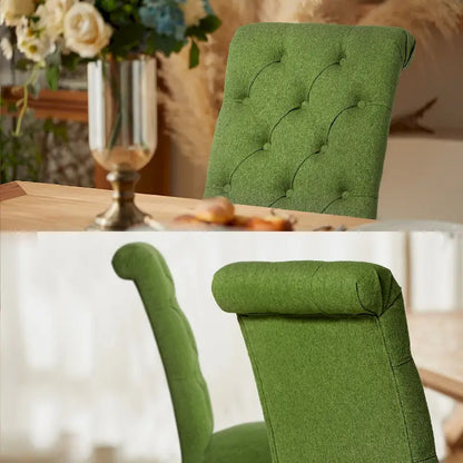 Tufted Parsons Dining Side Chairs ,Upholstered Fabric Dining Chairs Kitchen Chairs with Padded Seat(Set Of 2) - set of 2