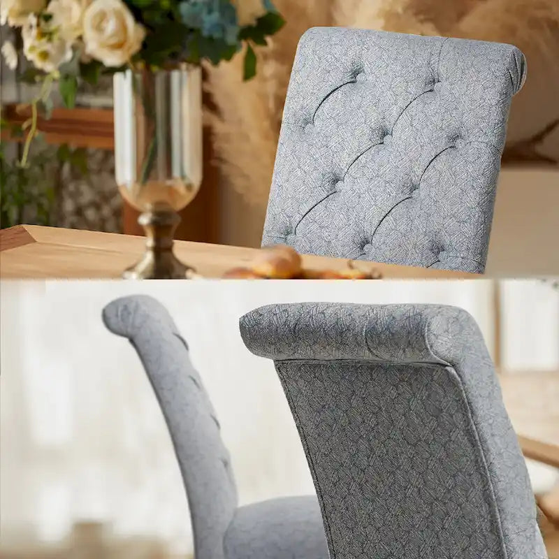 Tufted Parsons Dining Side Chairs ,Upholstered Fabric Dining Chairs Kitchen Chairs with Padded Seat(Set Of 2) - set of 2