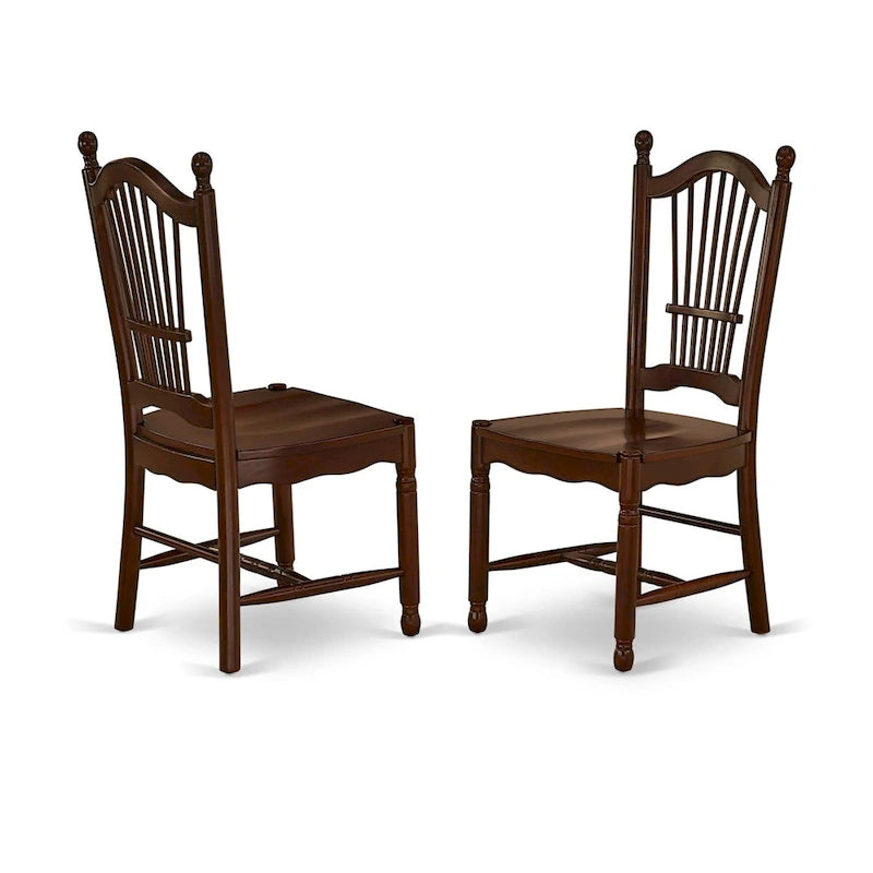 East West Furniture Kitchen Table Set - a Round Dining Room Table and Dining Chairs, Mahogany (Pieces Options)
