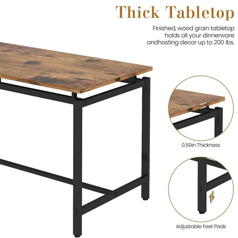 5-Piece Dining Table and Chairs Set, Modern Industrial Dining Table Set, Dinette, Space Saving Dining Set for Small Space, Pub