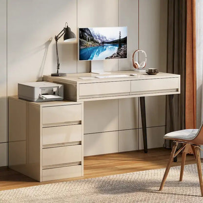 Reversible Computer Desk with 5 Drawers