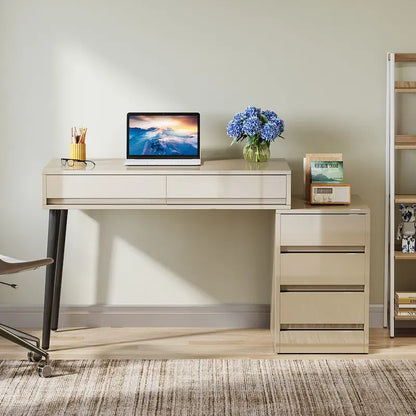 Reversible Computer Desk with 5 Drawers