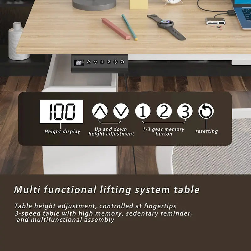 Sit-to-Stand Desk Spacious and Sturdy with Adjustable Height Feature