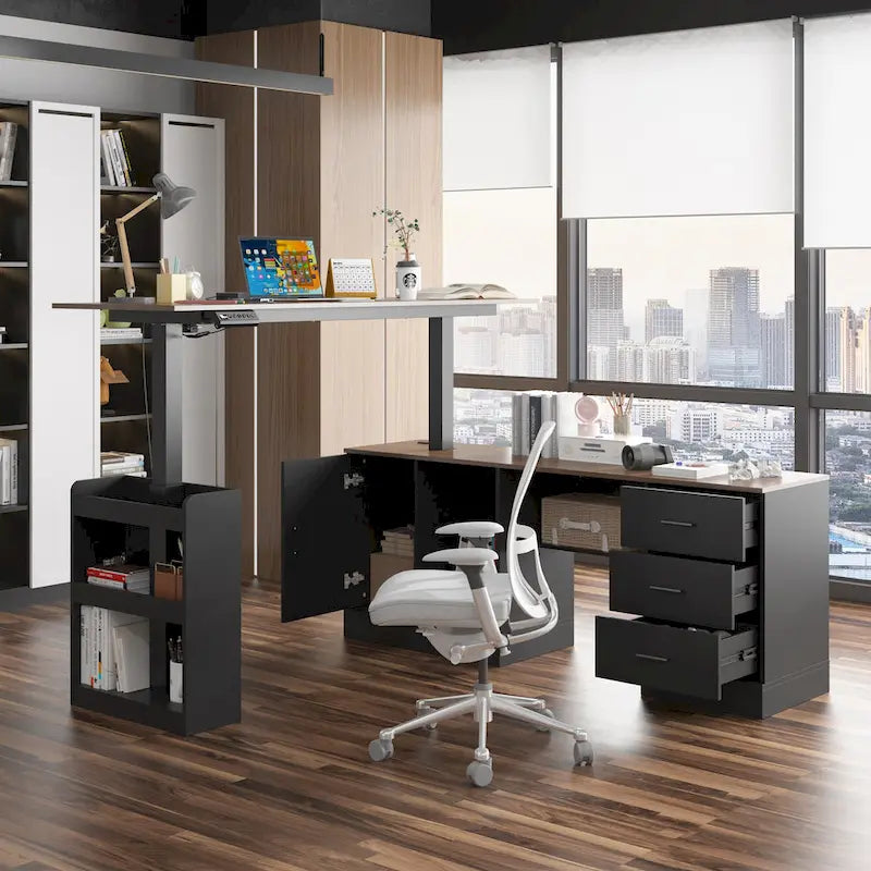 Sit-to-Stand Desk Spacious and Sturdy with Adjustable Height Feature