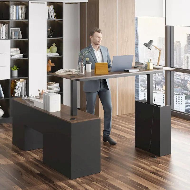 Sit-to-Stand Desk Spacious and Sturdy with Adjustable Height Feature