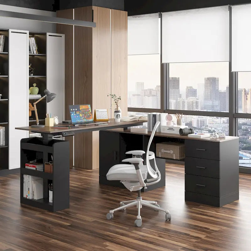 Sit-to-Stand Desk Spacious and Sturdy with Adjustable Height Feature