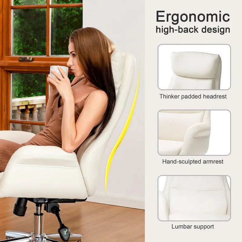 Modern High Back Adjustable Swivel Office Chair with Wheels Ergonomic