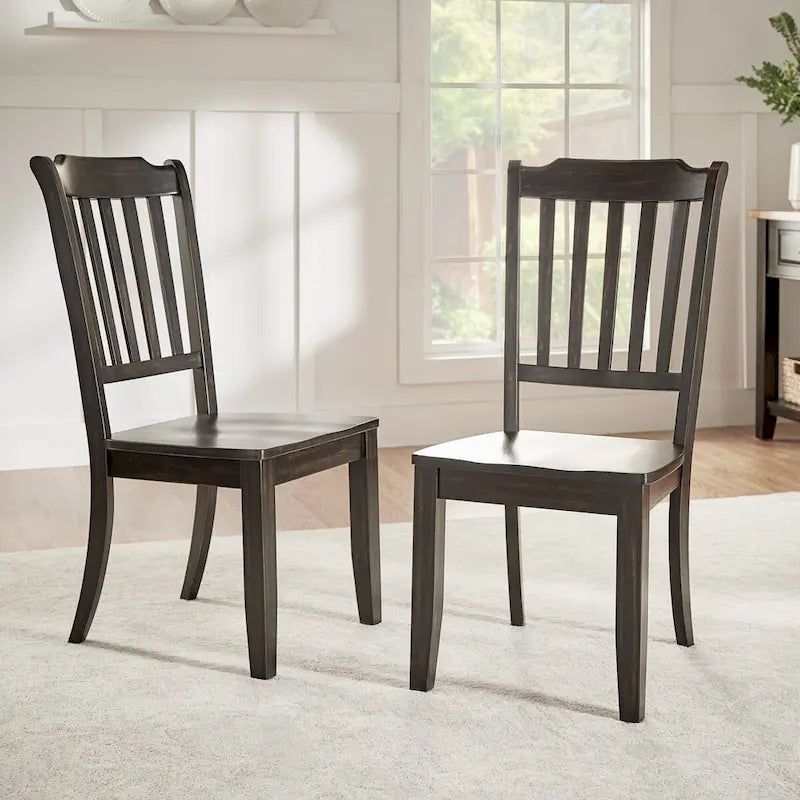 Slat-back Wood Dining Chairs (Set of 2) by iNSPIRE Q Classic