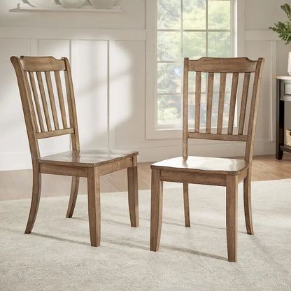 Slat-back Wood Dining Chairs (Set of 2) by iNSPIRE Q Classic