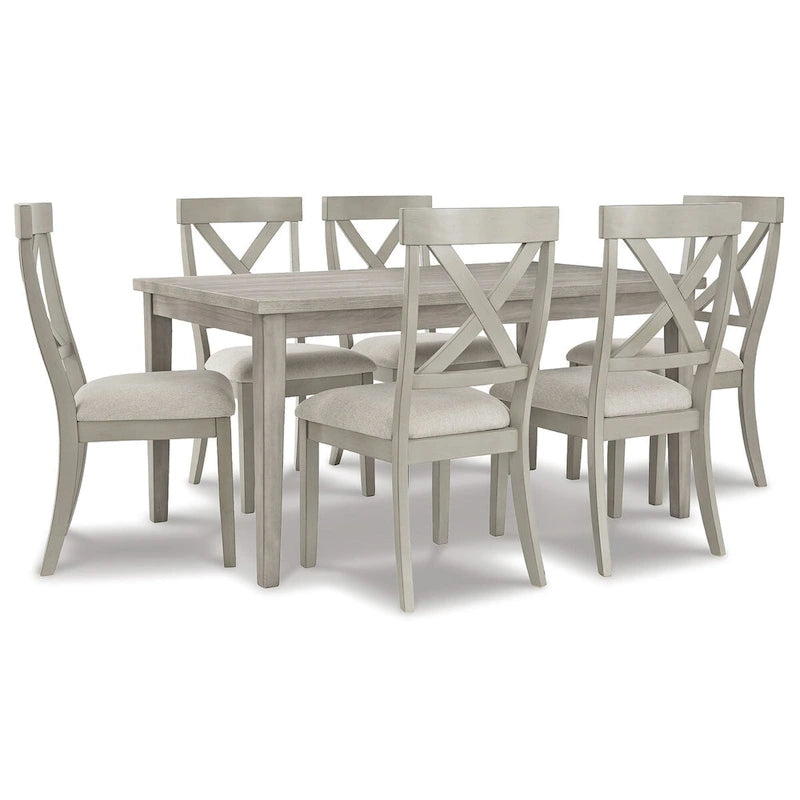 Gray 7-Piece Dining Table and Chair Set