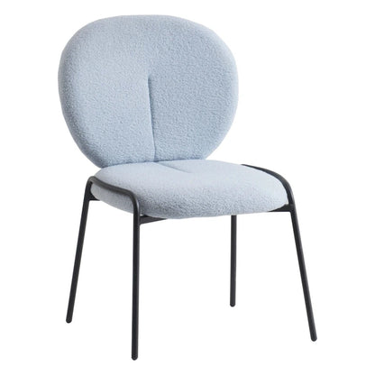 Boucle Fabric Dining Side Chair with Iron Frame