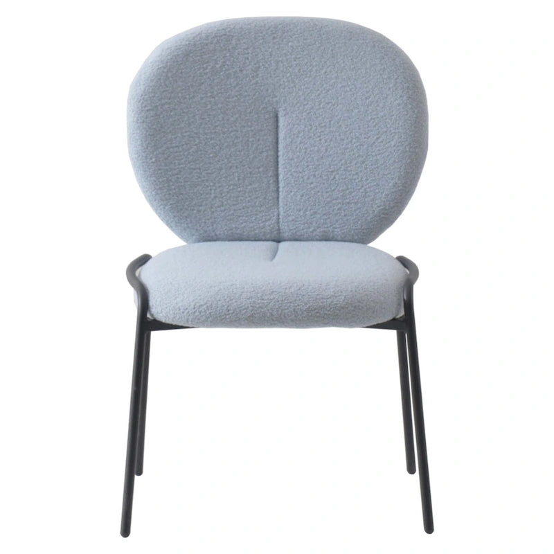 Boucle Fabric Dining Side Chair with Iron Frame