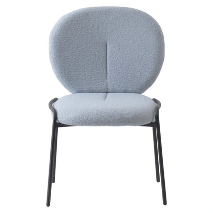 Boucle Fabric Dining Side Chair with Iron Frame