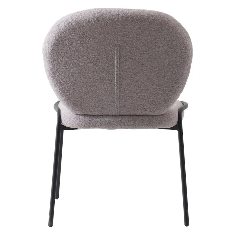 Boucle Fabric Dining Side Chair with Iron Frame