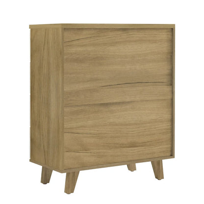 Modern White Oak Storage Solid Wood Drawer Dresser Side Cabinet
