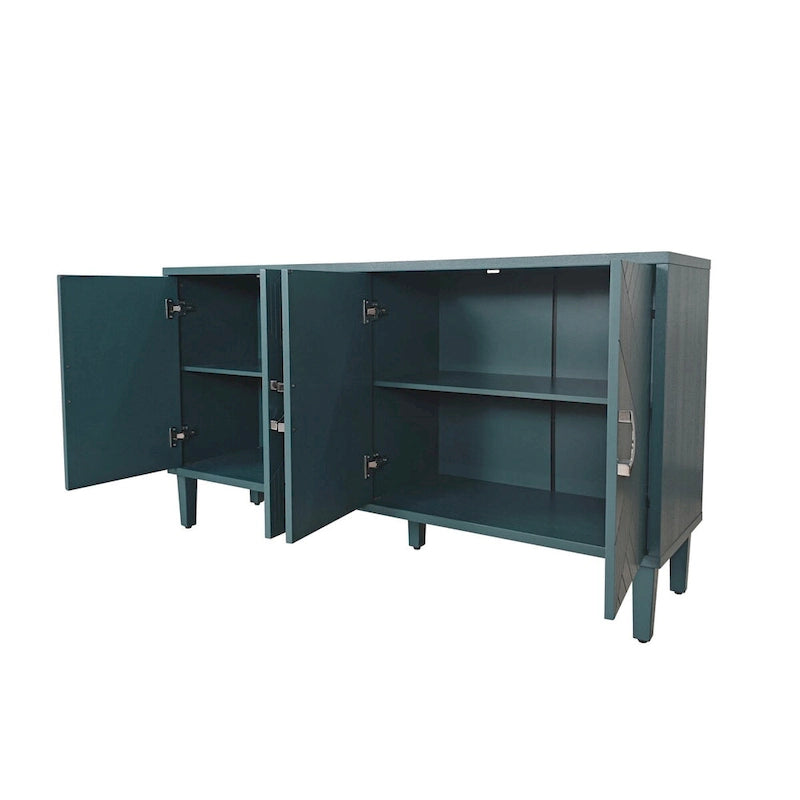 Unique Stylish 4-Door Storage Cabinet with Pine Legs Sideboard Buffets