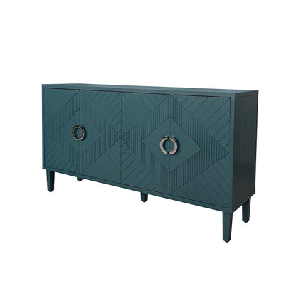 Unique Stylish 4-Door Storage Cabinet with Pine Legs Sideboard Buffets