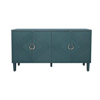 Unique Stylish 4-Door Storage Cabinet with Pine Legs Sideboard Buffets
