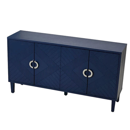 Unique Stylish 4-Door Storage Cabinet with Pine Legs Sideboard Buffets