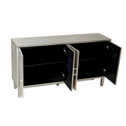 Unique Stylish 4-Door Storage Cabinet with Pine Legs Sideboard Buffets