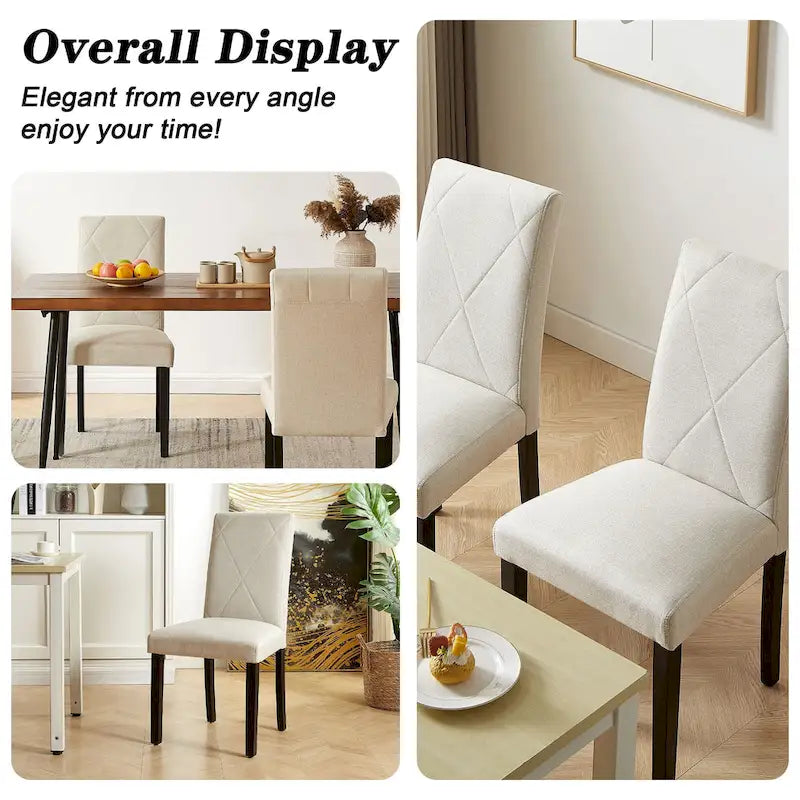 Dining Chairs Set of 2/4/6, Upholstered Kitchen Chairs Dining Room Side Chair with Padded Seat Back