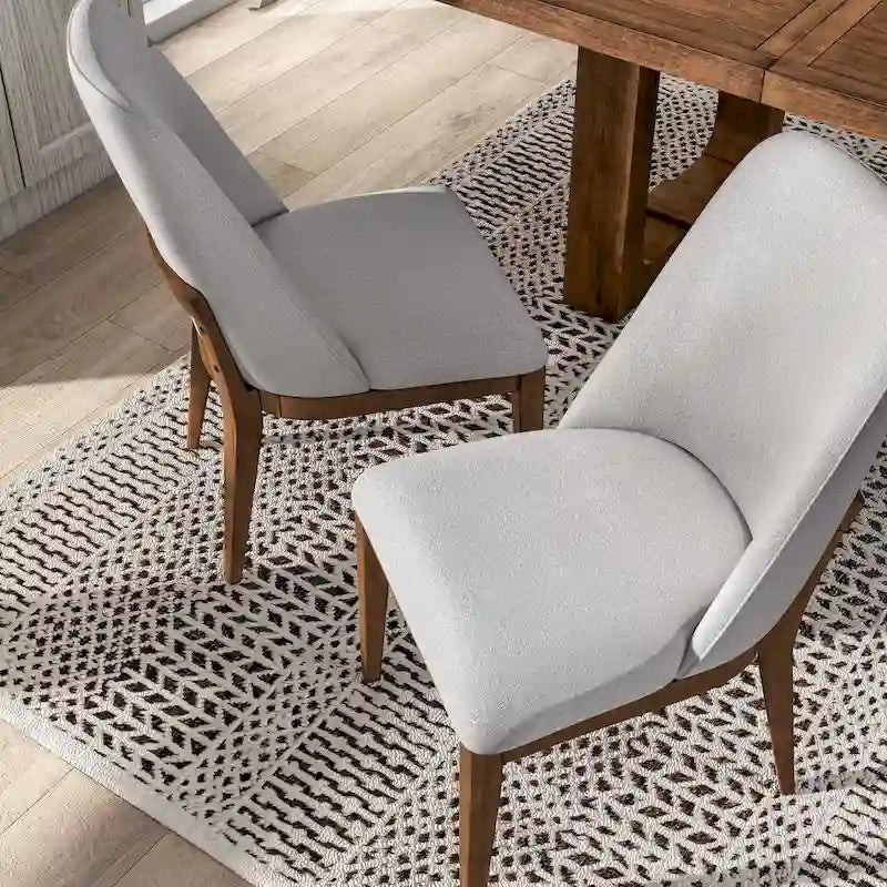 Rounded Solid Wood Dining Chairs (Set of 2)