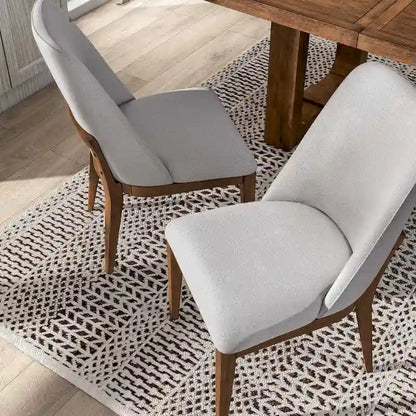 Rounded Solid Wood Dining Chairs (Set of 2)
