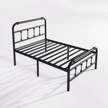 14 Inch Meatl Platform Bed With Headboard And Tailboard For Storage